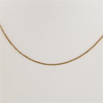 18kt Gold Box Link Necklace