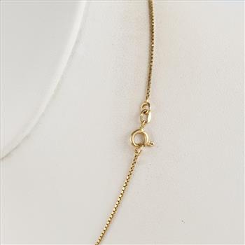 18kt Gold Box Link Necklace