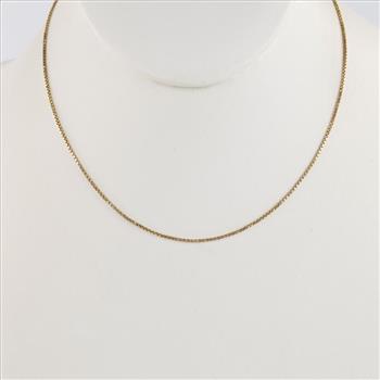 18kt Gold Box Link Necklace