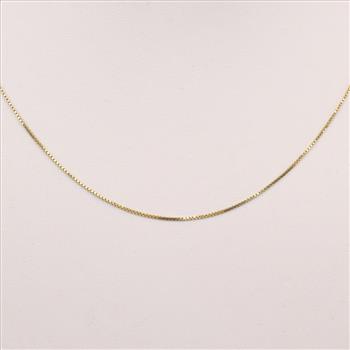 18kt Gold Box Link Necklace