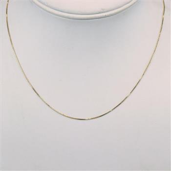 18kt Gold Box Link Necklace