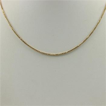 18kt Gold Box Link Necklace