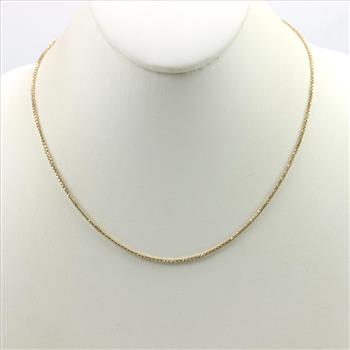 18kt Gold Box Link Necklace