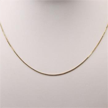 18kt Gold Box Link Necklace