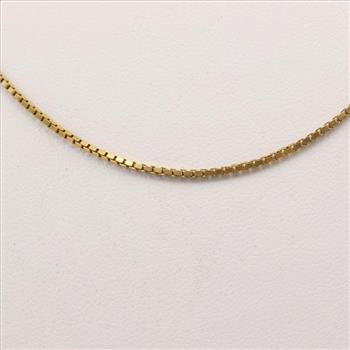 18kt Gold Box Link Necklace