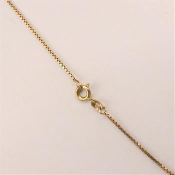 18kt Gold Box Link Necklace