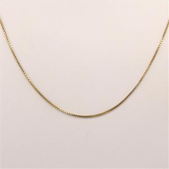 18kt Gold Box Link Necklace