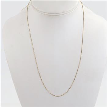 18kt Gold Box Link Necklace