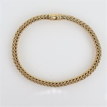 18kt Gold Braided Mesh Bracelet, Evaluated By Our Certified Gemologist-AGS/GIA