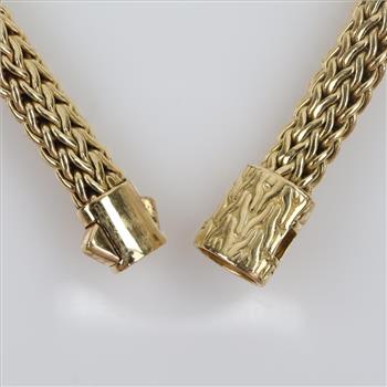 18kt Gold Braided Mesh Bracelet, Evaluated By Our Certified Gemologist-AGS/GIA