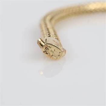 18kt Gold Braided Mesh Bracelet, Evaluated By Our Certified Gemologist-AGS/GIA