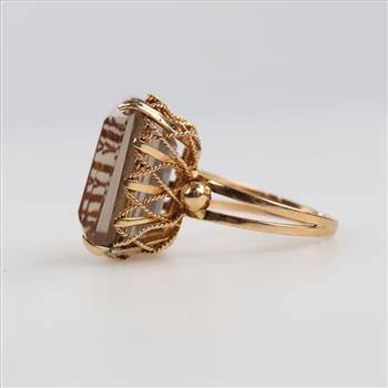 18kt Gold Brown Stone Cocktail Ring