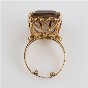 18kt Gold Brown Stone Cocktail Ring