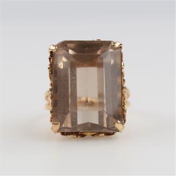 18kt Gold Brown Stone Cocktail Ring