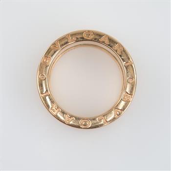 18kt Gold Bvlgari Zero White Ceramic 2 Band Ring