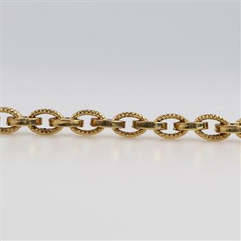 18kt Gold Circle & Triple Braid Link Bracelet