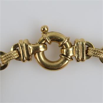 18kt Gold Circle & Triple Braid Link Bracelet