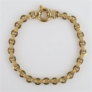 18kt Gold Circle & Triple Braid Link Bracelet