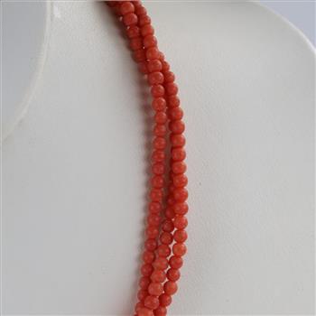 18kt Gold Clasp Red Bead Necklace