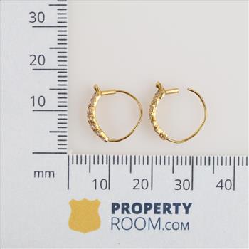 18kt Gold Clear Stone Earrings