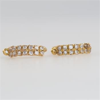 18kt Gold Clear Stone Earrings
