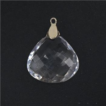 18kt Gold Clear Stone Pendant