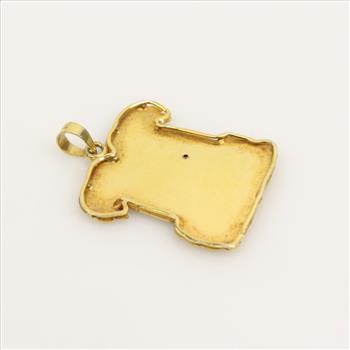 18kt Gold Clear Stone Puerto Rico Pendant