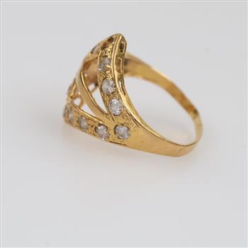 18kt Gold Clear Stone Ring