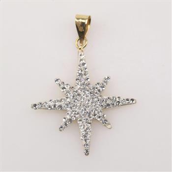 18kt Gold Clear Stone Star Pendant