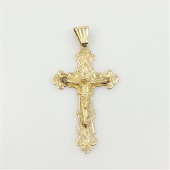 18kt Gold Cross Religious Pendant
