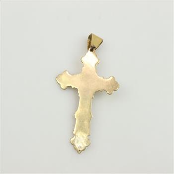 18kt Gold Cross Religious Pendant