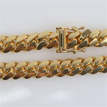 18kt Gold Curb Link Chain Bracelet-Evaluated By Our Certified Gemologist-AGS/GIA