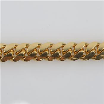 18kt Gold Curb Link Chain Bracelet-Evaluated By Our Certified Gemologist-AGS/GIA