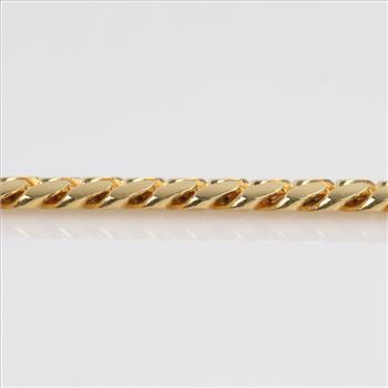 18kt Gold Curb Link Chain Bracelet-Evaluated By Our Certified Gemologist-AGS/GIA