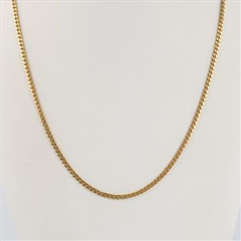 18kt Gold Curb Link Chain Necklace -Evaluated By Our Certified Gemologist-AGS/GIA