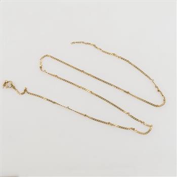 18kt Gold Dainty Curb Chain Necklace