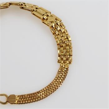 18kt Gold Decorated Link Bracelet-Evaluated By Our Certified Gemologist-AGS/GIA