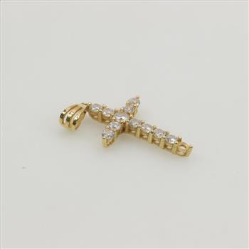 18kt Gold Diamond Cross Pendant