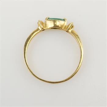 18kt Gold Diamond Emerald Ring