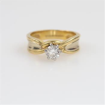 18kt Gold Diamond Solitaire Ring