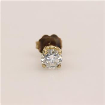 18kt Gold Diamond Stud Single Earring