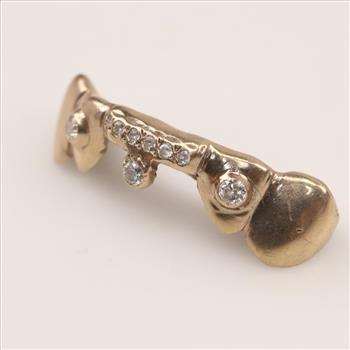 18kt Gold Diamond Teeth Caps