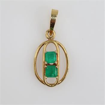 18kt Gold Emerald Pendant