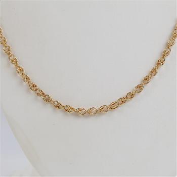 18kt Gold Fancy Round Link Chain Necklace-Evaluated By Our Certified Gemologist-AGS/GIA