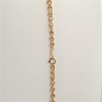 18kt Gold Fancy Round Link Chain Necklace-Evaluated By Our Certified Gemologist-AGS/GIA