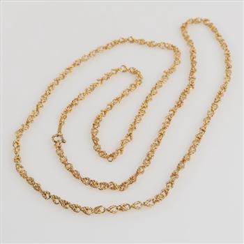 18kt Gold Fancy Round Link Chain Necklace-Evaluated By Our Certified Gemologist-AGS/GIA