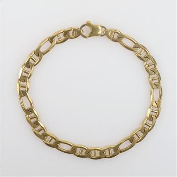 18kt Gold Figaro Chain Link Bracelet