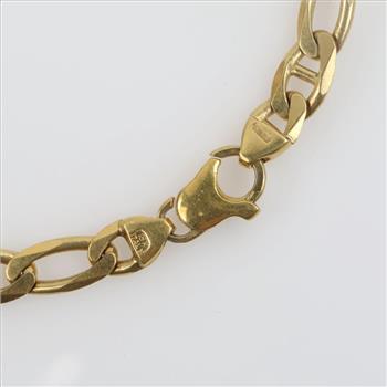 18kt Gold Figaro Chain Link Bracelet
