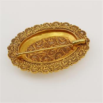 18kt Gold Filigree Pin