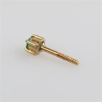 18kt Gold Green Stone Earring